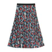 Munthe Plisserad kjol med abstrakt tryck Multicolor, Dam