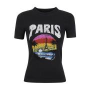 Balenciaga Svart Paris Tropical T-shirt Black, Dam