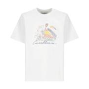 Casablanca Vit Bomull Herr T-shirt med Logotryck White, Herr