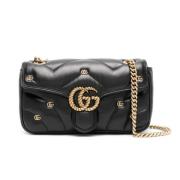 Gucci Svart GG Marmont Axelväska Black, Dam