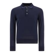 Tom Ford Ull Polo Tröja Blue, Herr