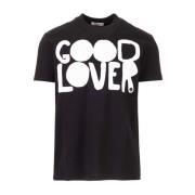 Valentino Good Lover Logo Print T-Shirt Black, Herr