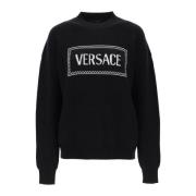 Versace Tröja med logoinlägg Black, Dam