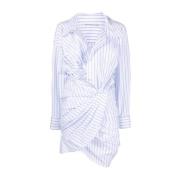 Alexander Wang Randig Asymmetrisk Skjortklänning Blue, Dam