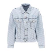 Alexander Wang Logotryckt Jeansjacka Blue, Dam