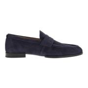 Tod's Mockasin i Mocka med Präglat Monogram Blue, Herr