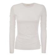 Sportmax Åtsittande Långärmad Jersey T-Shirt White, Dam