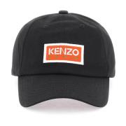 Kenzo Logo Baseball Cap med Broderade Öljetter Black, Herr