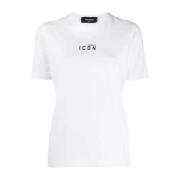 Dsquared2 T-shirt med tryckt logotyp White, Dam