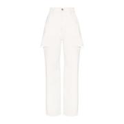 Maison Margiela Mjölkfärgade Side Cut Jeans White, Dam