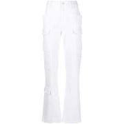 Isabel Marant Cargo Ficka Straight-Leg Jeans White, Dam