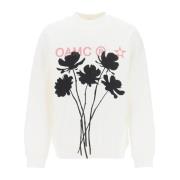 Oamc Sweatshirt med grafiskt tryck i ekologisk bomullsfrotté White, He...