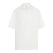 Oamc Vit Bomullsskjorta med Broderad Logotyp White, Herr