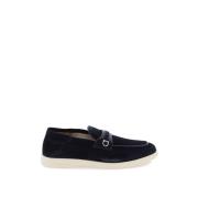 Salvatore Ferragamo Gancini Suede Moccasins Blue, Herr