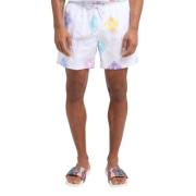 Carlo Colucci Logo Print Badshorts för Herrar White, Herr