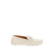 Tod's Bubble Gommino Moccasins med läderkedja tillbehör White, Dam