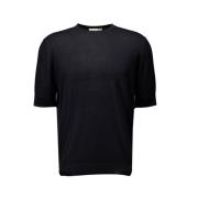 Filippo De Laurentiis Svart Crepe T-shirt - Herr Black, Herr