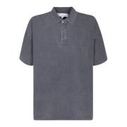 JW Anderson Oversize Bomull Polo Skjorta med Broderad Logo Gray, Herr