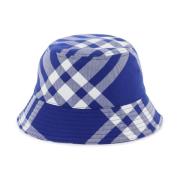 Burberry Check Bucket Hat Blue, Herr