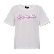 Dsquared2 T-shirt med logotyp White, Dam