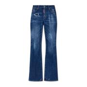 Dsquared2 Jeans med mediumhög midja och utsvängda ben Blue, Dam