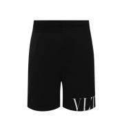 Valentino Svarta Modal Shorts med Elastisk Midja Black, Herr