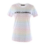 Dolce & Gabbana Kvinnors Paljetter Kortärmad T-shirt Multicolor, Dam