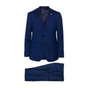 Luigi Bianchi Mantova Bluette Suit - Stilfullt och Elegant Blue, Herr