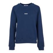 Msgm Blåa Sweaters med Liten Logotyp Blue, Dam