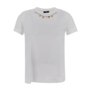 Elisabetta Franchi Bomulls Chain T-Shirt White, Dam