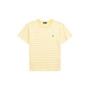 Ralph Lauren Randig Jersey T-shirt i Chrome Yellow/White Yellow, Dam