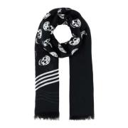 Alexander McQueen Tryckt Modal Foulard Black, Herr