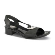 Rieker Klassisk sandal med elastisk rem och metallspänne Black, Dam