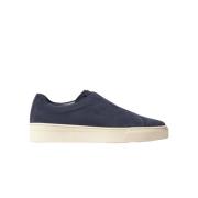 Scarosso Blå Mocka Slip-On Sneakers Blue, Herr