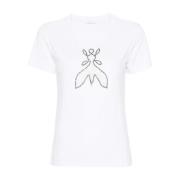 Patrizia Pepe Broderad Fly T-shirt White, Dam