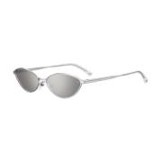 Chiara Ferragni Collection Silver Metal Sunglasses with Mirrored Grey ...
