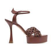 Casadei Versilia Rum Högklackade Sandaler Brown, Dam