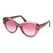 Tom Ford Guinevere Sunglasses in Shiny Red/Violet Red, Dam