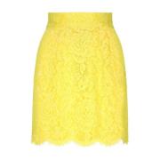 Dolce & Gabbana Gul Kort Kjol Yellow, Dam