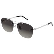 Saint Laurent Rimless Sunglasses in Silver/Grey Shaded Gray, Unisex