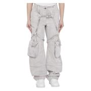 Off White Lila Cargo Jeans med Harness Detaljer White, Dam