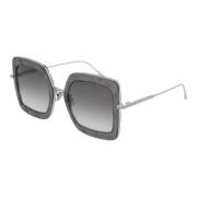 Bottega Veneta Silver/Grey Shaded Sunglasses Gray, Dam