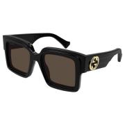 Gucci Svarta/mörkbruna solglasögon Black, Dam
