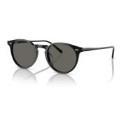 Oliver Peoples Svart/Carbon Grå Solglasögon N.02 SUN Black, Unisex