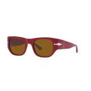 Persol Burgundy/Brown Sunglasses Red, Herr