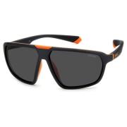 Polaroid Matt Svart Orange Solglasögon Black, Unisex