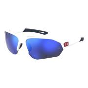 Under Armour Matte White/Blue Multilayer Sunglasses White, Unisex