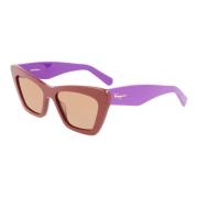 Salvatore Ferragamo Dark Brown Violet/Light Brown Sunglasses Sf929S Mu...