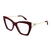 Alexander McQueen Burgundy glasögonbågar Red, Unisex