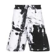 Alexander McQueen Vita shorts med färgstänk detalj White, Herr